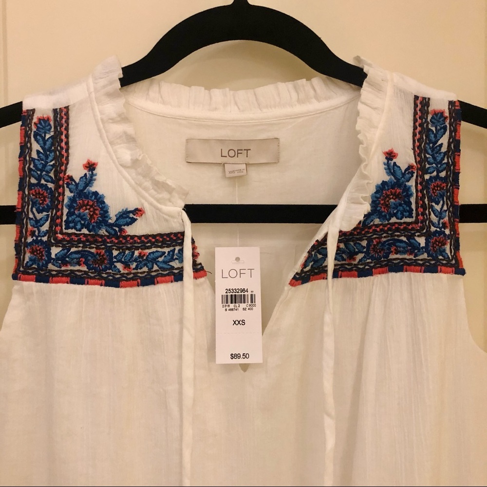 NWT LOFT Embroidered Summer Dress